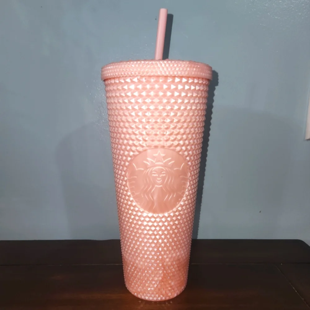 NEW STARBUCKS 2022 Valentine’s Soft Touch Pink Studded Venti 24oz Tumbler - Picture 1 of 8